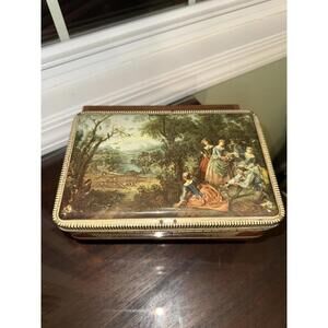 Vintage 1920’s Martougin Antwerp Chocolate tin Candy Art Deco Antique